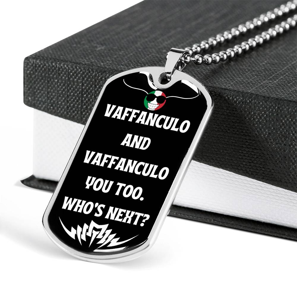 Vaffanculo You Too Funny Dog-Tag Necklace