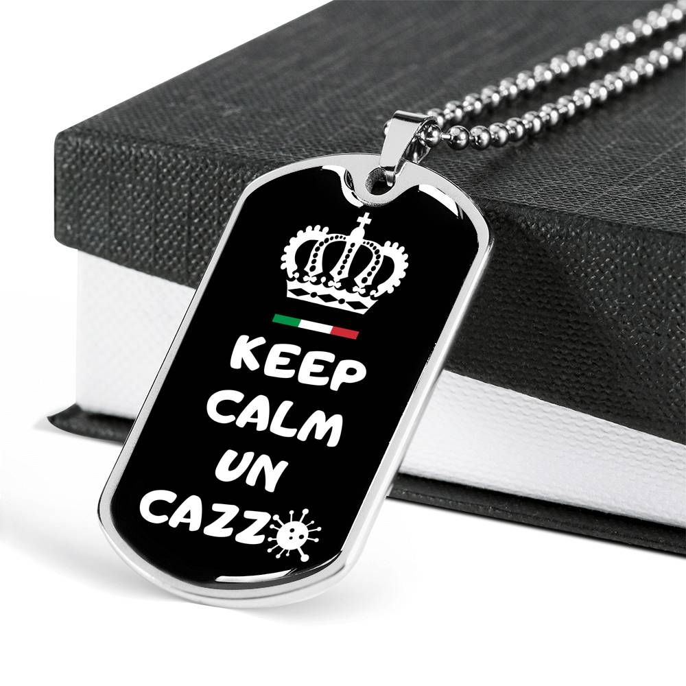 Keep Calm Un Cazzo Virus Dog-Tag