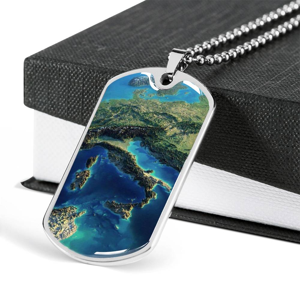 Italia Satellite View Dog-Tag