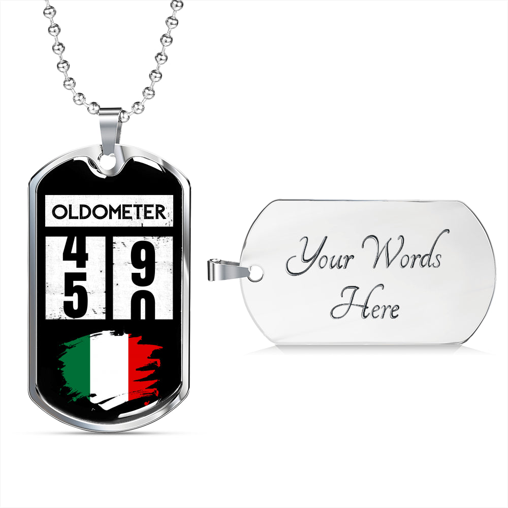 Oldometer Italy Flag Paint Dog-Tag Necklace