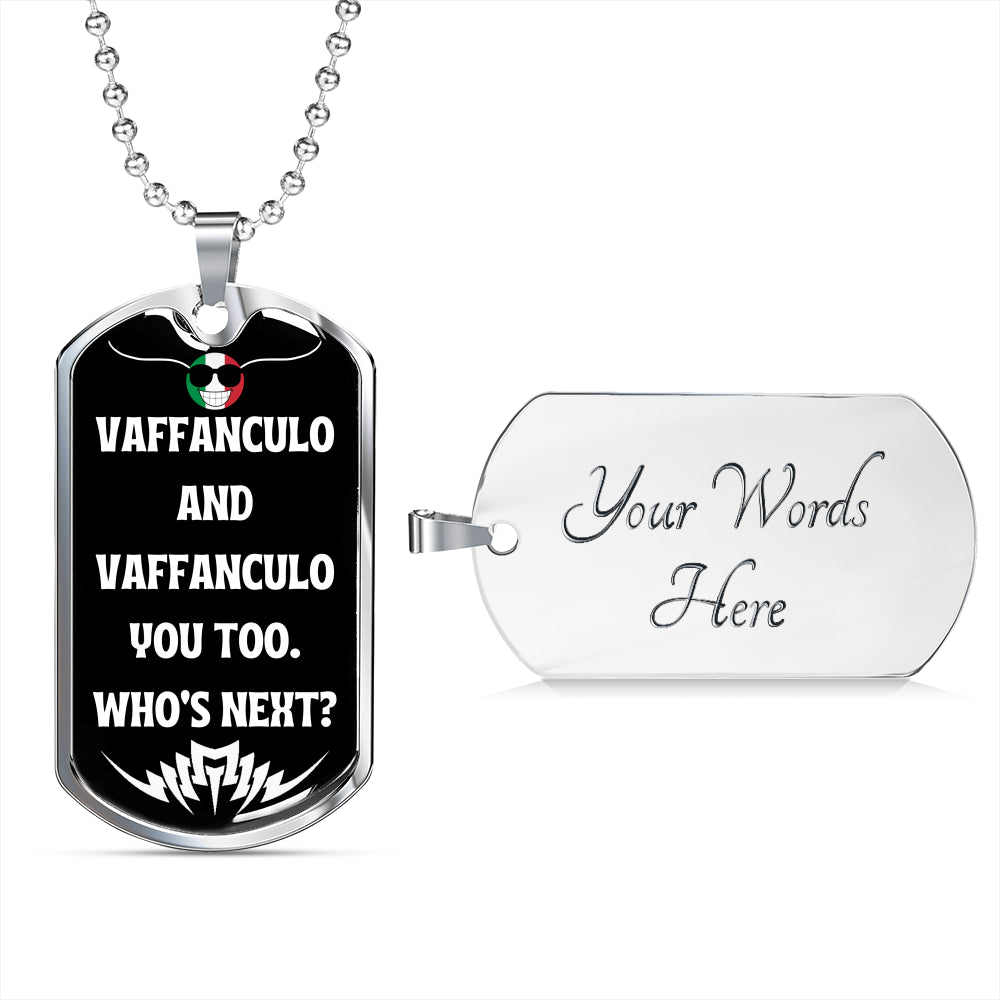 Vaffanculo You Too Funny Dog-Tag Necklace