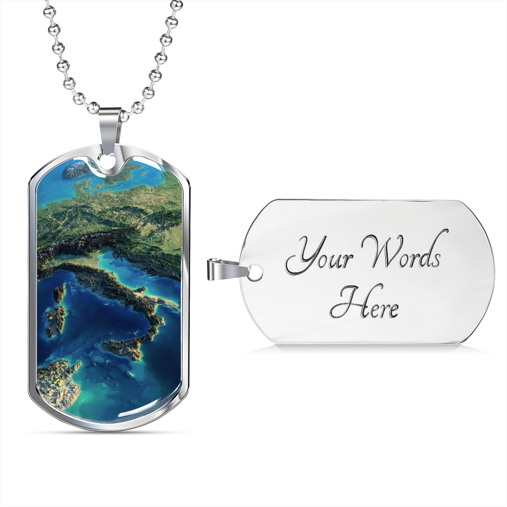 Italia Satellite View Dog-Tag