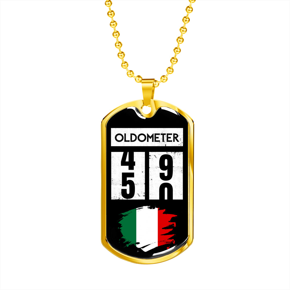 Oldometer Italy Flag Paint Dog-Tag Necklace