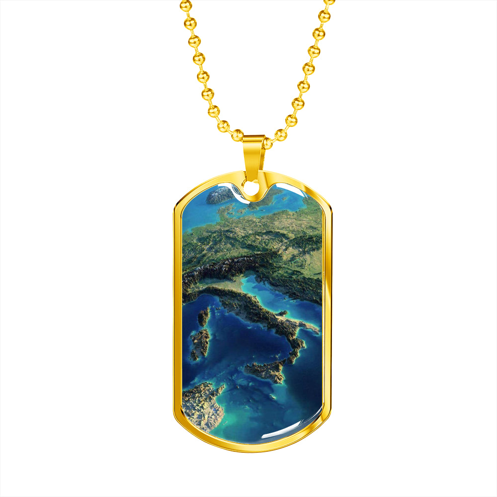 Italia Satellite View Dog-Tag