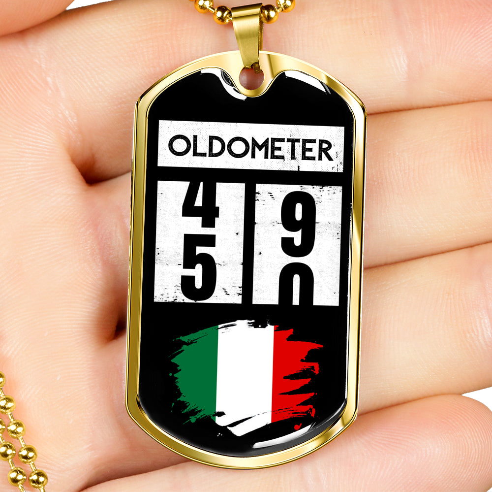 Oldometer Italy Flag Paint Dog-Tag Necklace