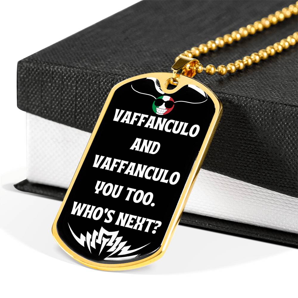 Vaffanculo You Too Funny Dog-Tag Necklace