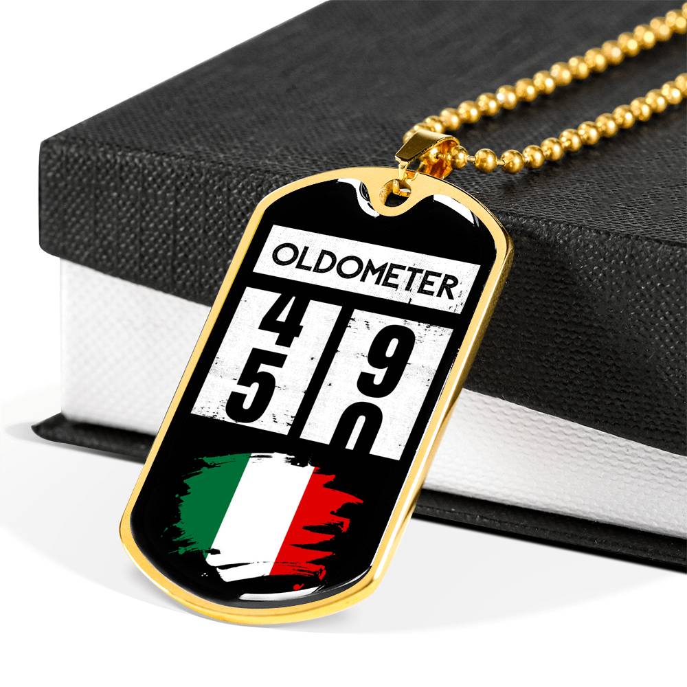 Oldometer Italy Flag Paint Dog-Tag Necklace