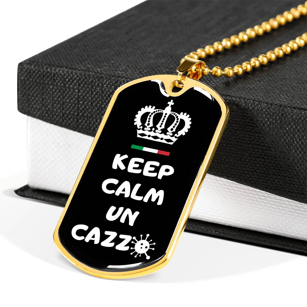 Keep Calm Un Cazzo Virus Dog-Tag