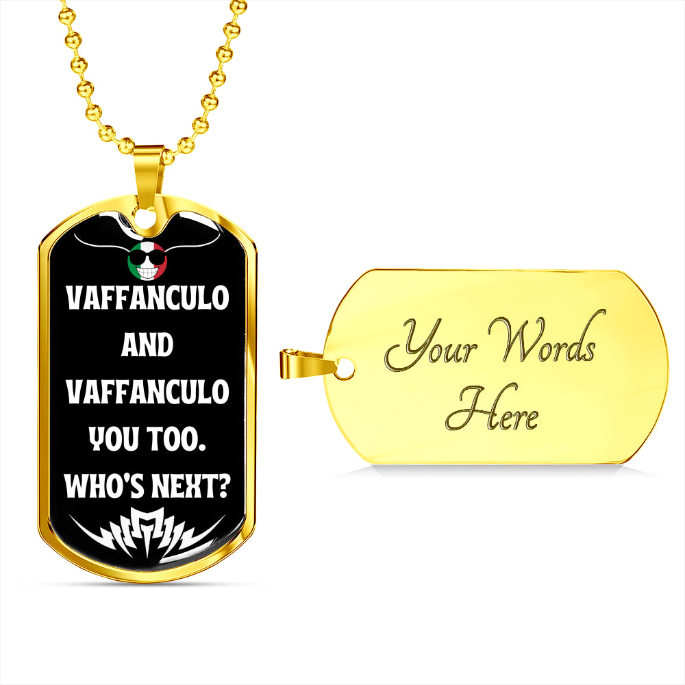 Vaffanculo You Too Funny Dog-Tag Necklace