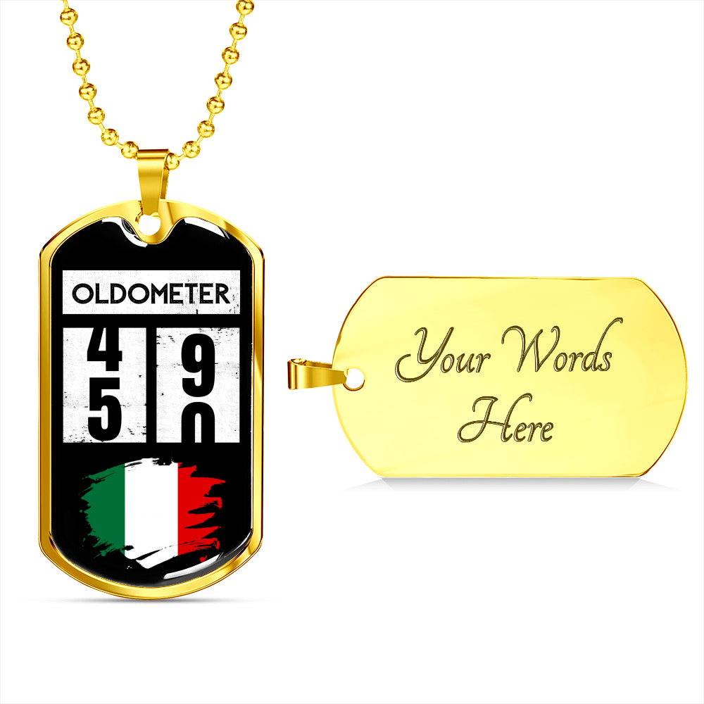Oldometer Italy Flag Paint Dog-Tag Necklace