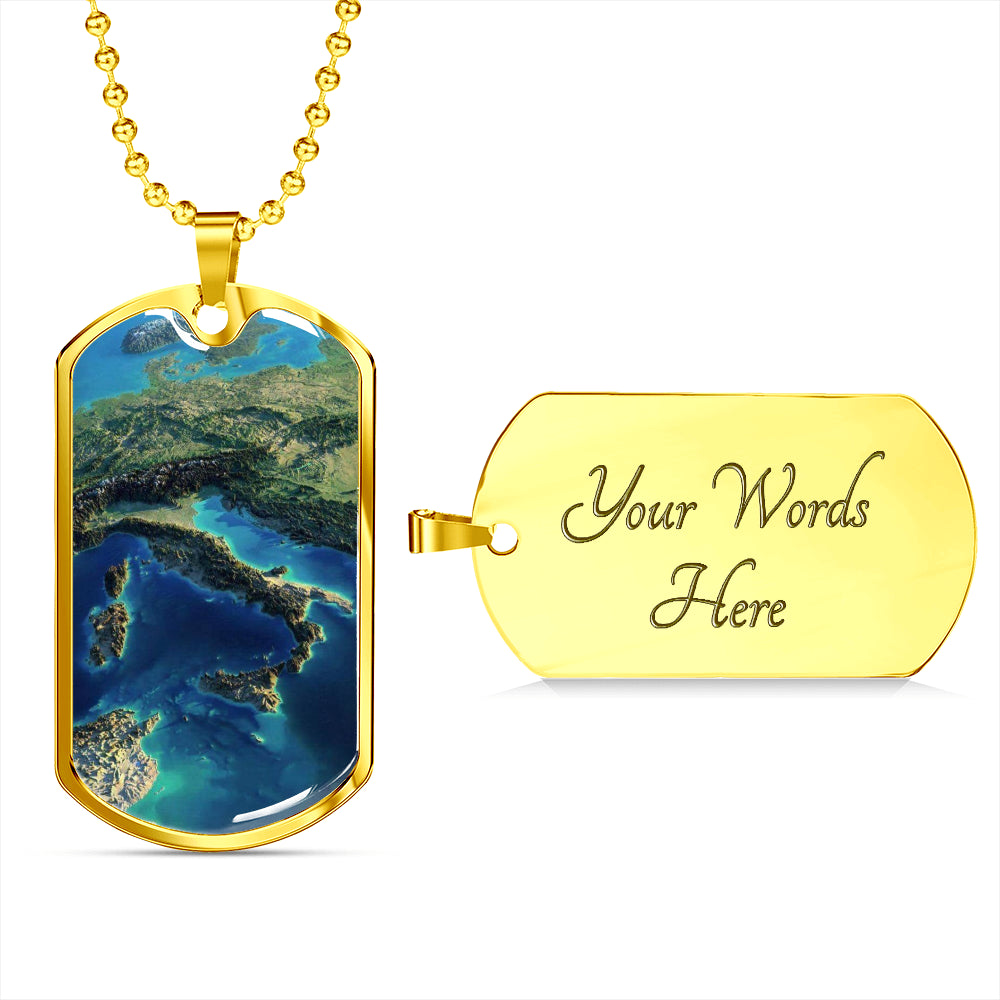 Italia Satellite View Dog-Tag