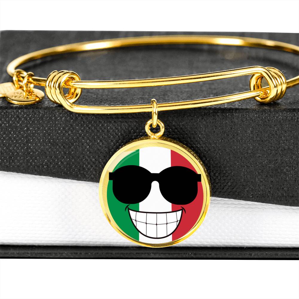 Italian Flag Smile Circle Bangle