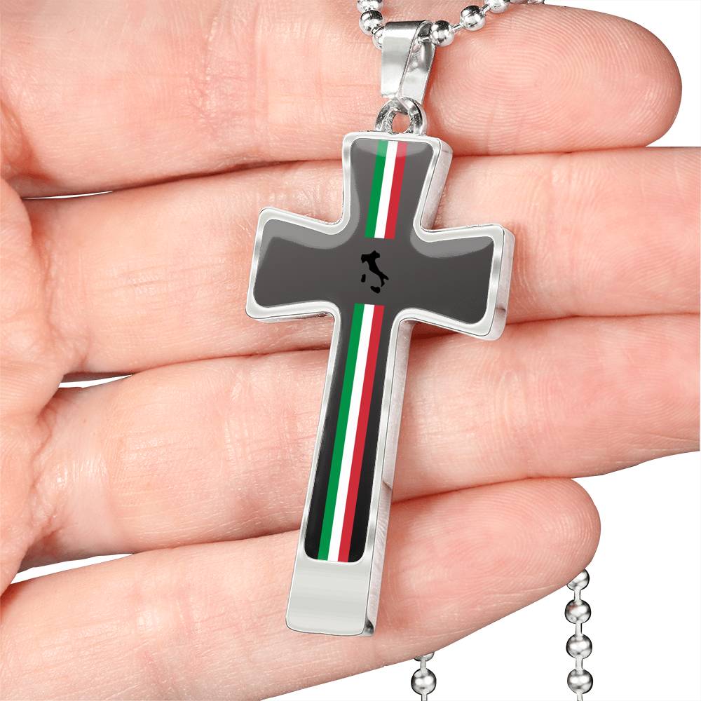 Ialian Pride Cross Military Ball Chain
