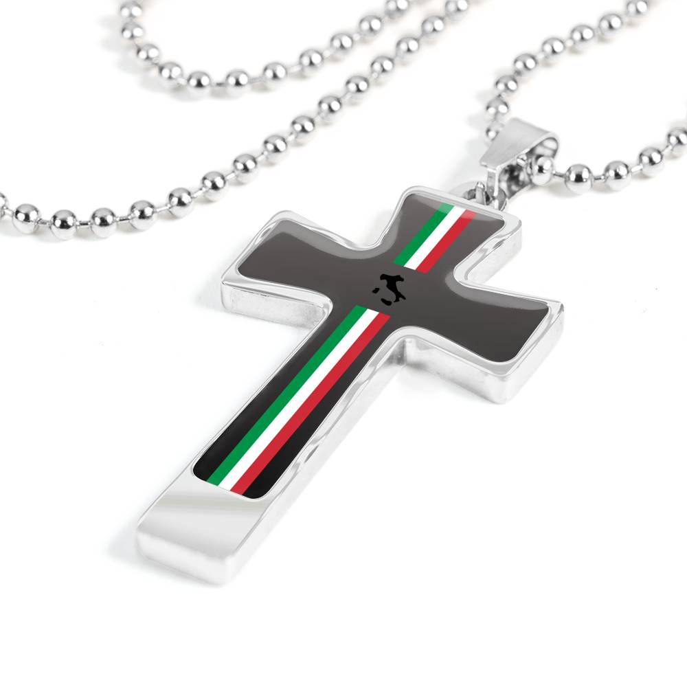 Ialian Pride Cross Military Ball Chain