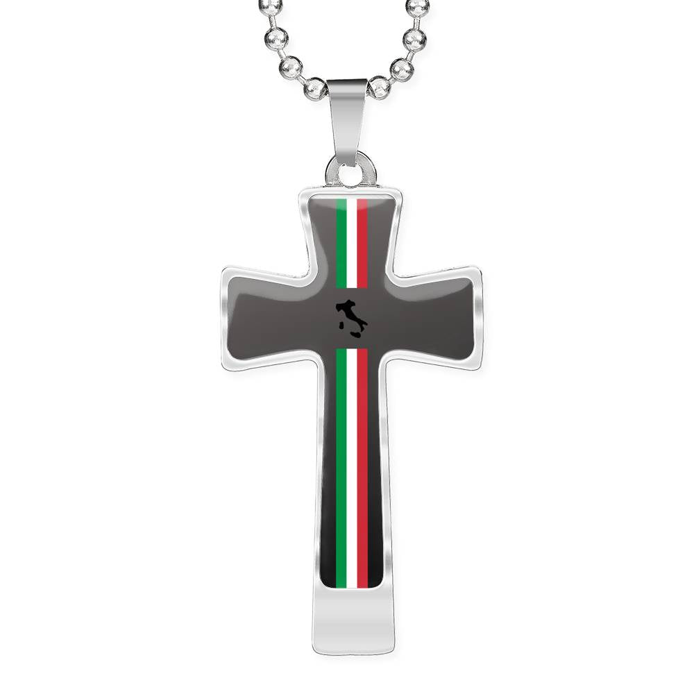 Ialian Pride Cross Military Ball Chain