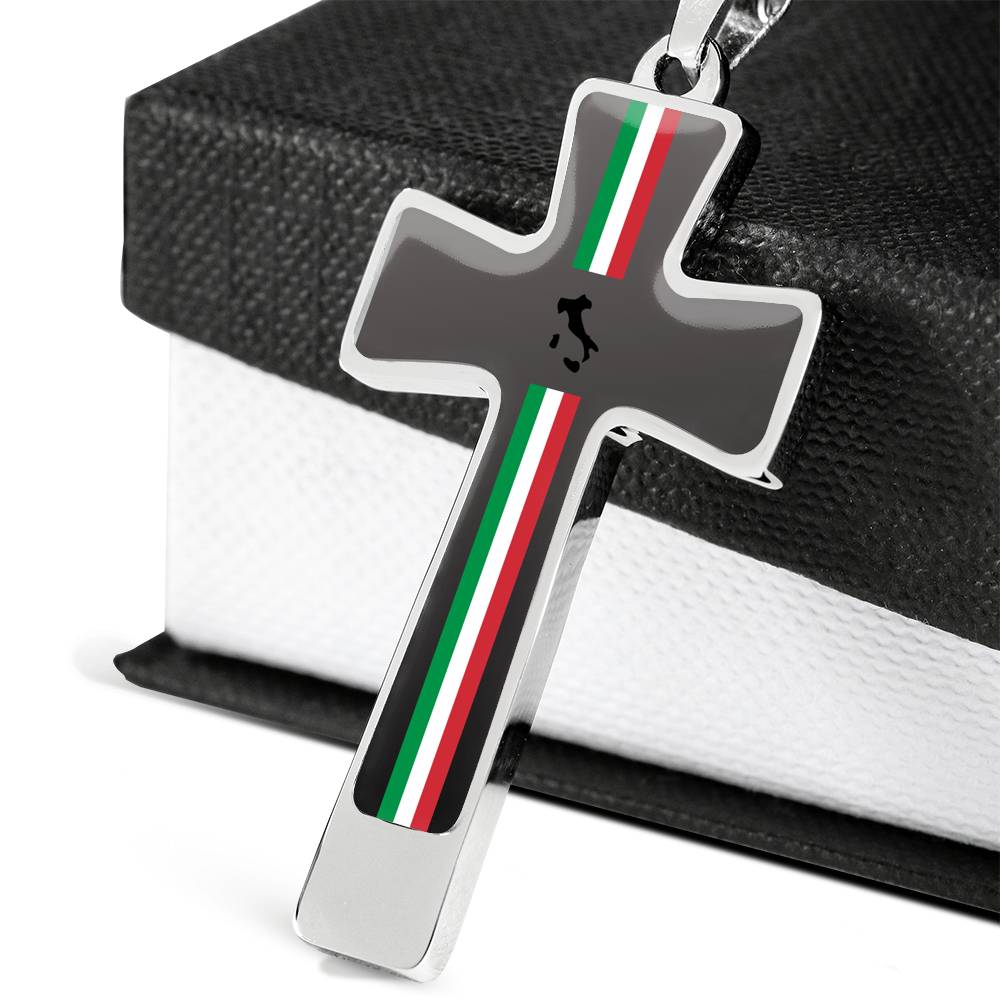 Ialian Pride Cross Military Ball Chain