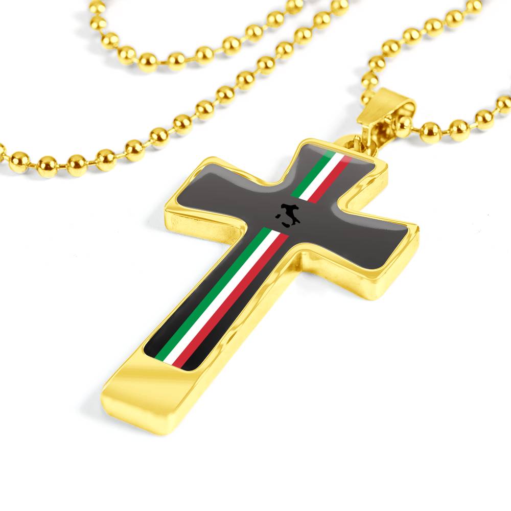 Ialian Pride Cross Military Ball Chain