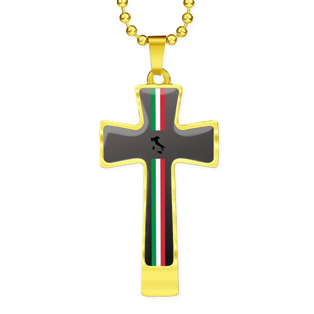 Ialian Pride Cross Military Ball Chain