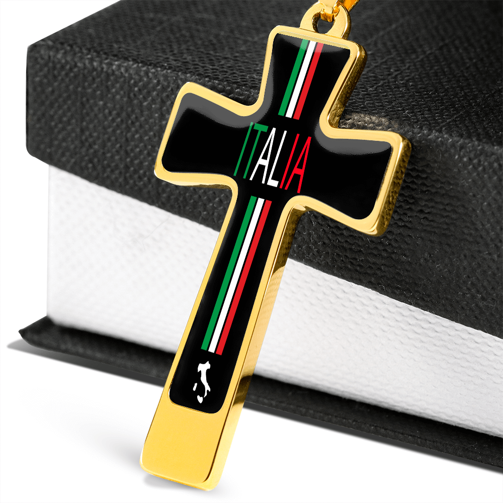 Italia Cross Pendant With Military Ball Chain