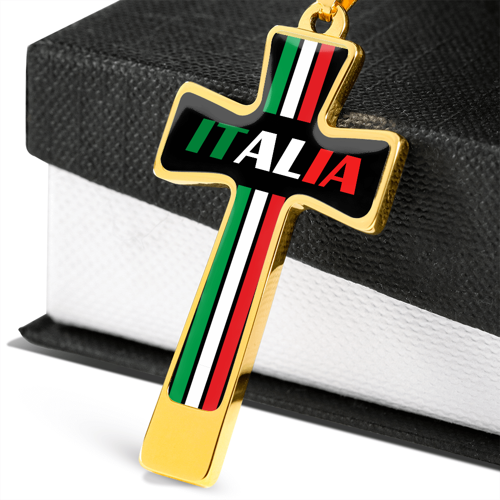Italia Cross Pendant With Military Ball Chain