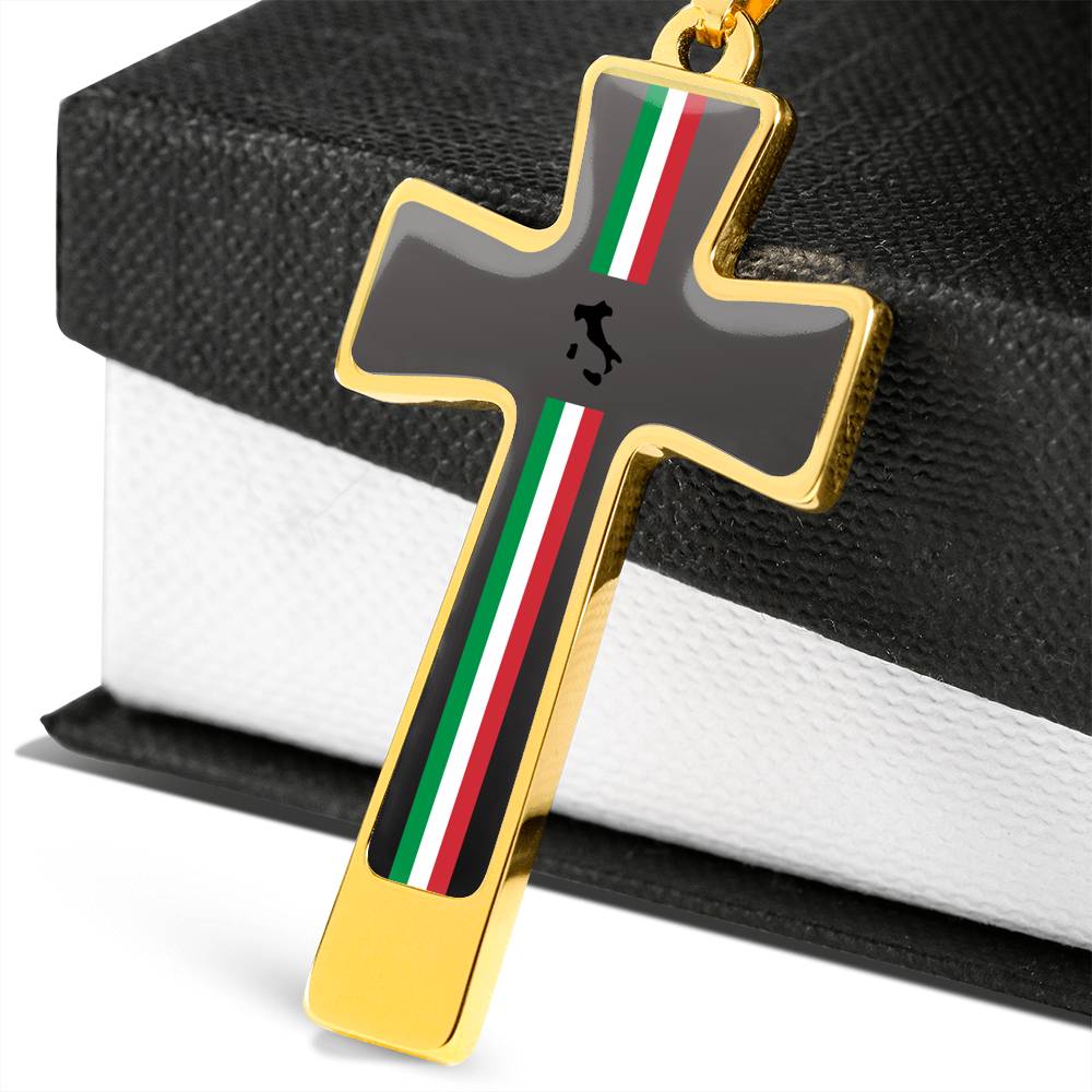 Ialian Pride Cross Military Ball Chain