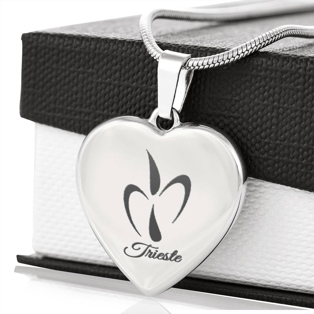 Trieste Stainless Steel Engraved Heart Necklace