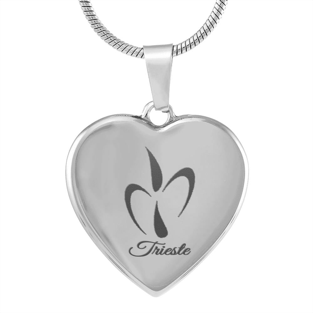 Trieste Stainless Steel Engraved Heart Necklace