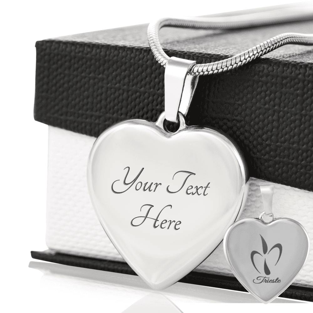 Trieste Stainless Steel Engraved Heart Necklace