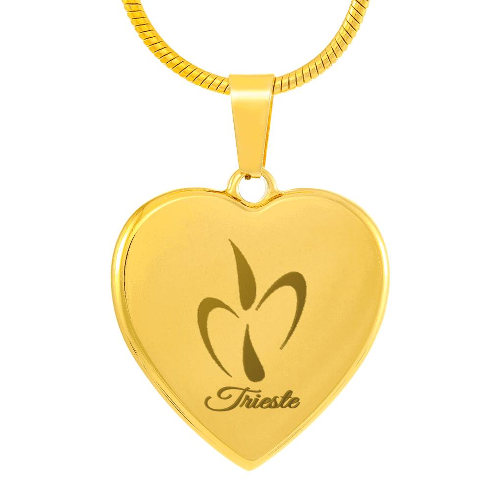 Trieste 18K Gold Plated Engraved Heart Necklace