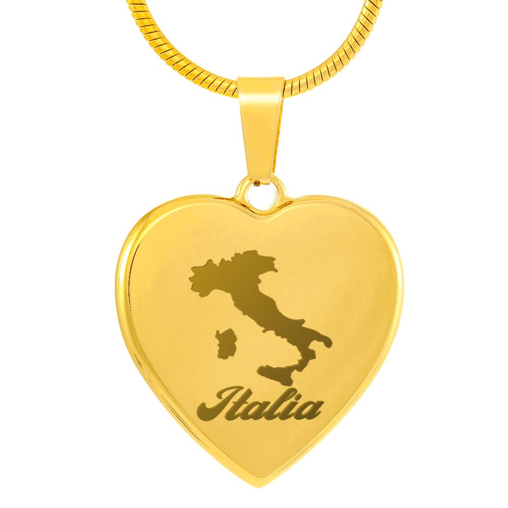 Italia 18K Gold Plated Engraved Heart Necklace