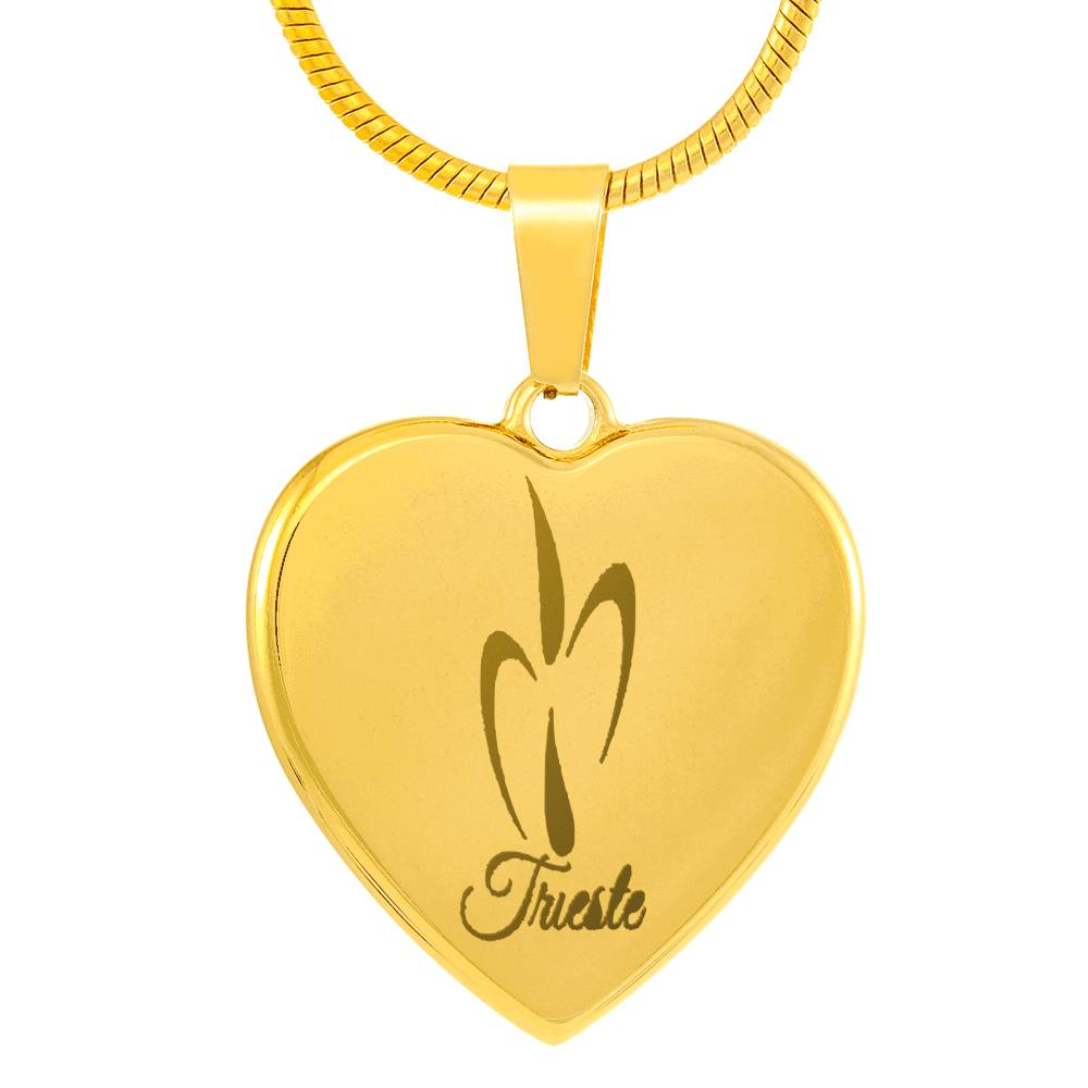 Trieste Heart 18K Gold Plated Engraved Necklace