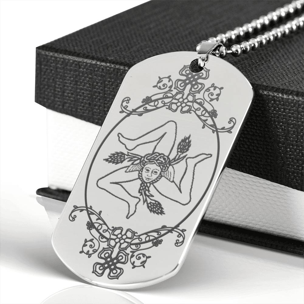 Sicilian Stainless Steel Engraved Dog Tag