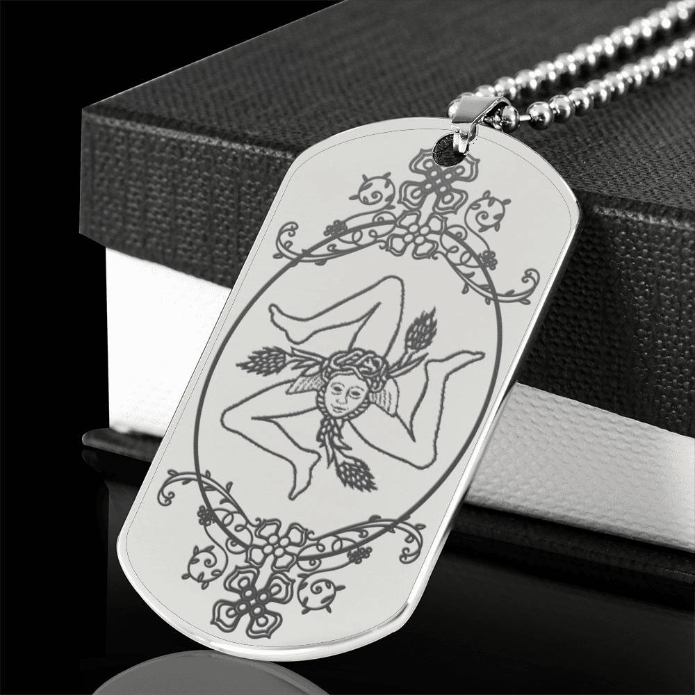Sicilian Stainless Steel Engraved Dog Tag