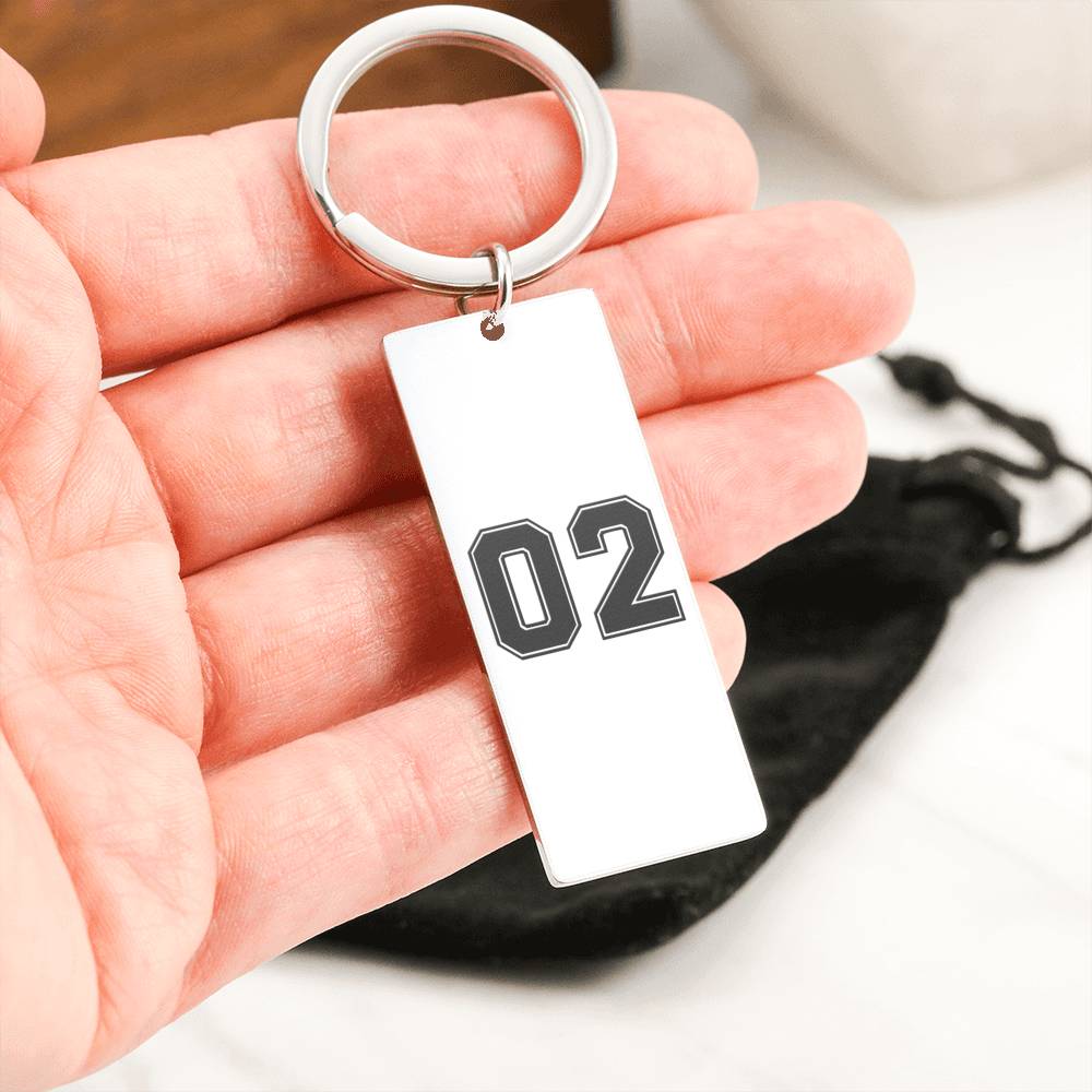 02 Stainless Steel Rectangle Keychain