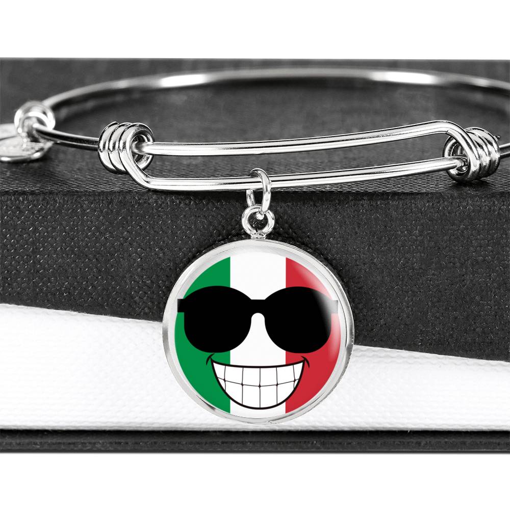 Italian Flag Smile Circle Bangle