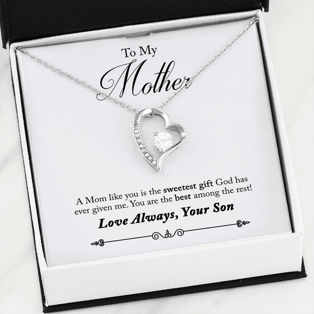 To My Mother Heart Necklace