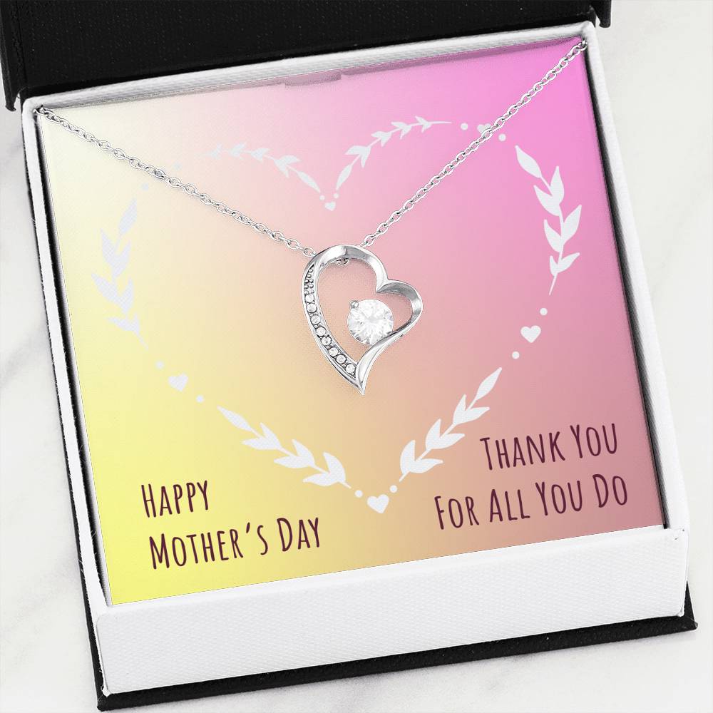 Thank You Mom Heart Necklace