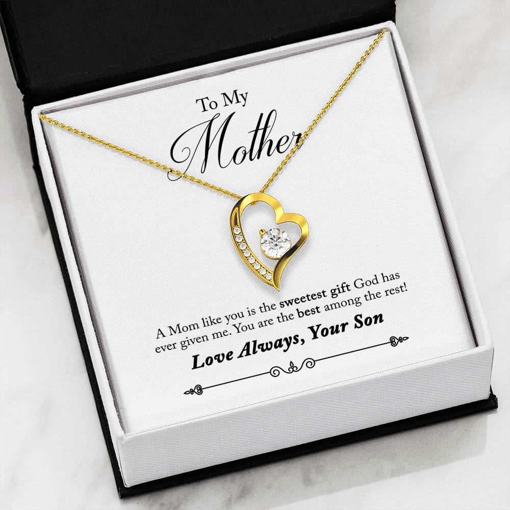 To My Mother Heart Necklace