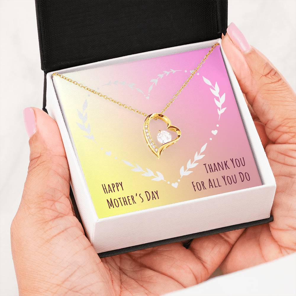 Thank You Mom Heart Necklace