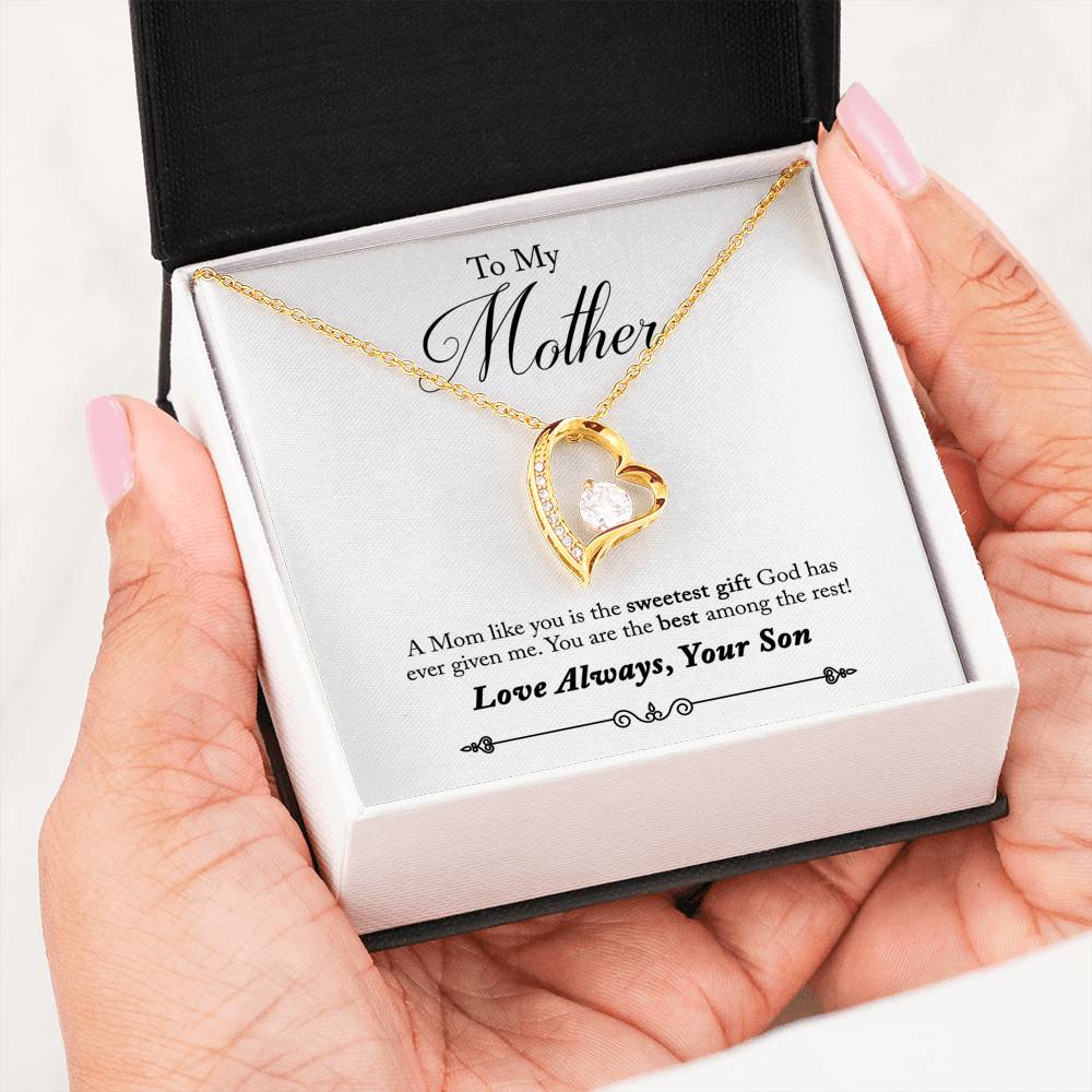 To My Mother Heart Necklace