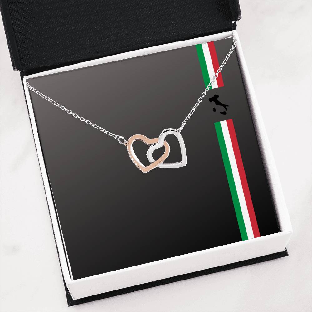 Italian Pride Interlocking Hearts Necklace