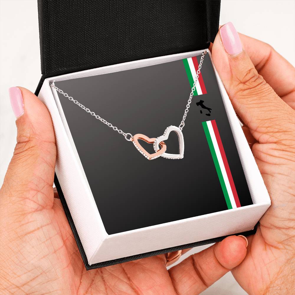 Italian Pride Interlocking Hearts Necklace