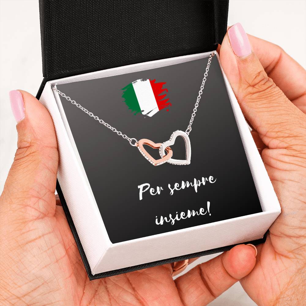 Per Sempre Insieme Interlocking Hearts Necklace