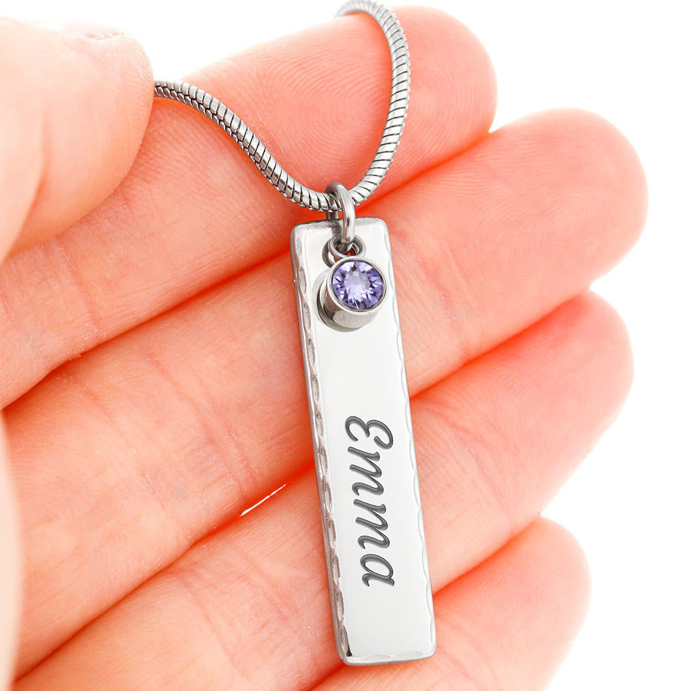 Italian Pride Birthstone Name Necklace