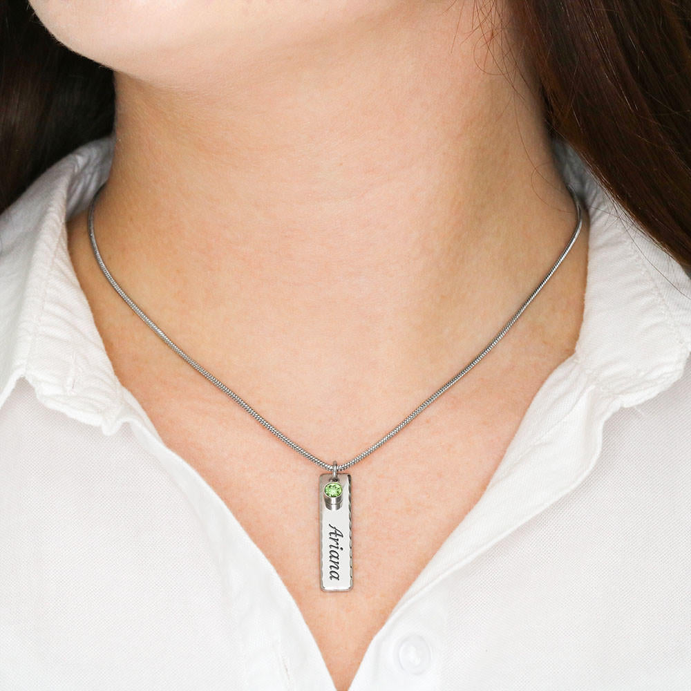 Italian Pride Birthstone Name Necklace