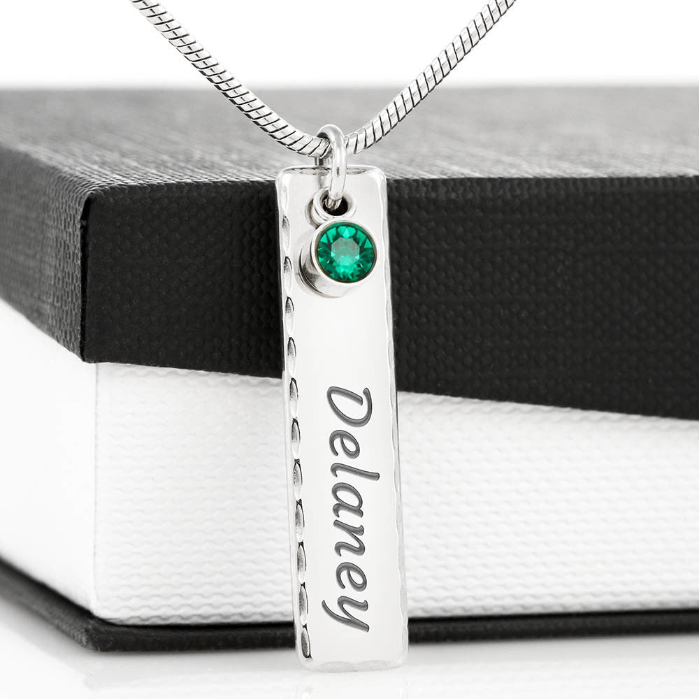 Italian Pride Birthstone Name Necklace