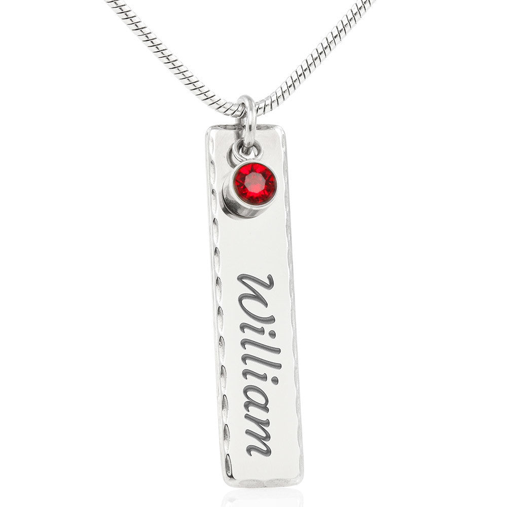 Italian Pride Birthstone Name Necklace