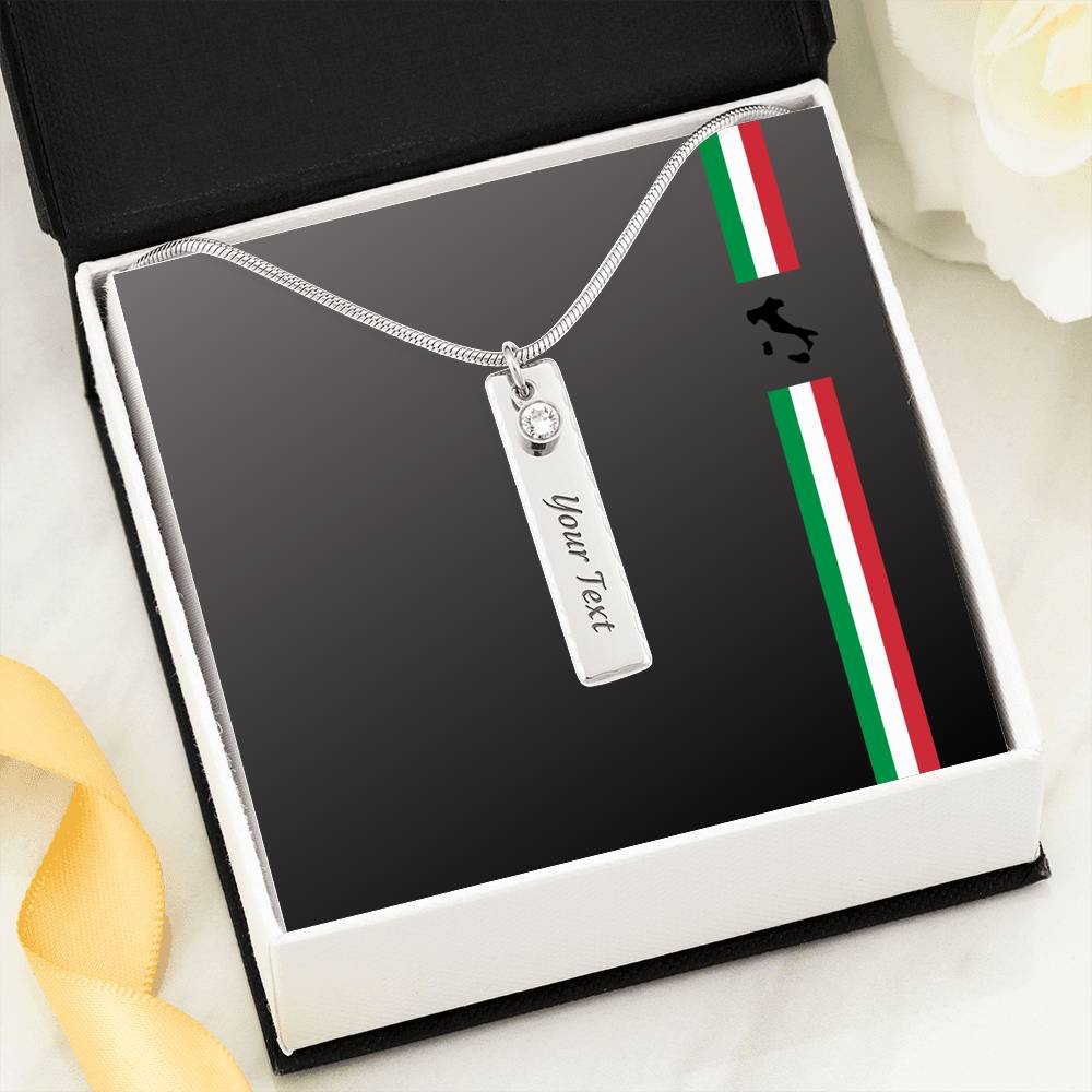 Italian Pride Birthstone Name Necklace