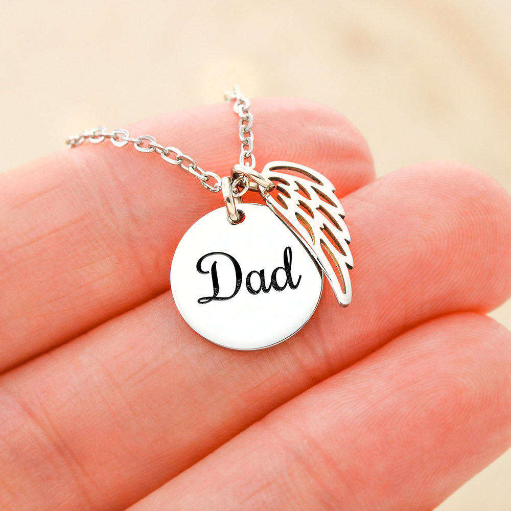 Where Everything Beagn Dad Remembrance Necklace