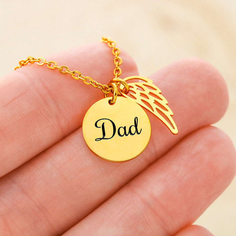 Where Everything Beagn Dad Remembrance Necklace